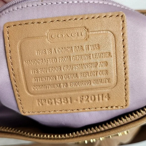 COACH MADISON HIPPIE SHOULDER BAG CAMEL C1381 F20114 - Picture 6 of 10